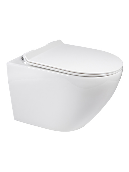 Унитаз подвесной Orange C07-100W безободковый, сиденье с микролифтом