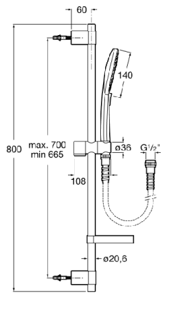 Душевой гарнтиур Roca Plenum Round 140/3F 5B1411CB0