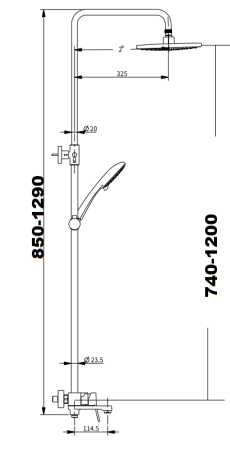 Душевая система с изливом Savol SK-H3401