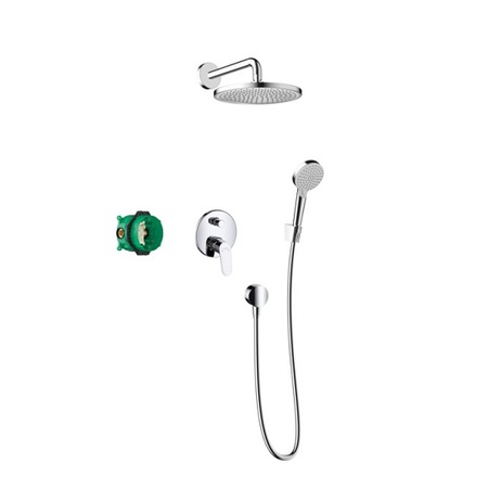 Душевой комплект с однорычажным смесителем Hansgrohe Crometta S 240 1jet 27958000 хром
