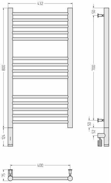 Полотенцесушитель электрический (80х40) Сунержа Богема 3.0 31-5804-8040 левый Полотенцесушитель электрический (80х40) Сунержа Богема 3.0 31-5804-8040 левый