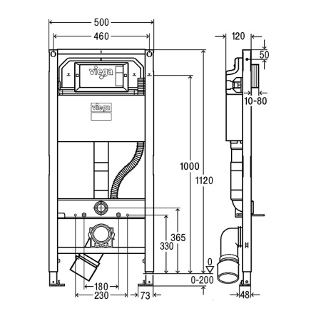 Инсталляция для подвесного унитаза Viega Prevista Dry 771980