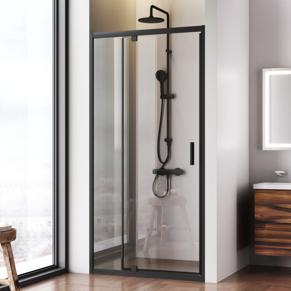 Душевая дверь в нишу 120 см Am.Pm Gem W90G-120-1P-BT черный матовый