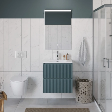 Тумба под раковину 60 BelBagno Uno UNO-600-2C-SO-AO голубой матовый, без раковины