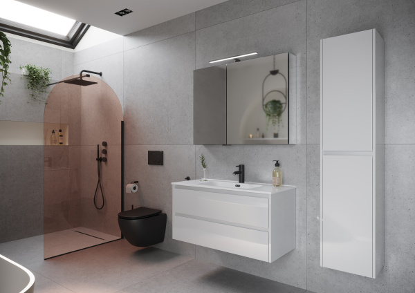 Тумба под раковину Sancos  Libra LB100W белый глянец