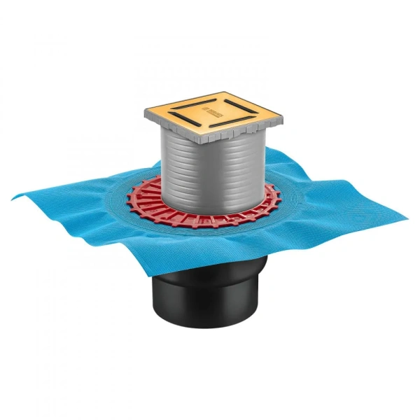 Душевой трап (15х15) Berges Wasserhaus ZENTRUM Norma 092463 золото глянец