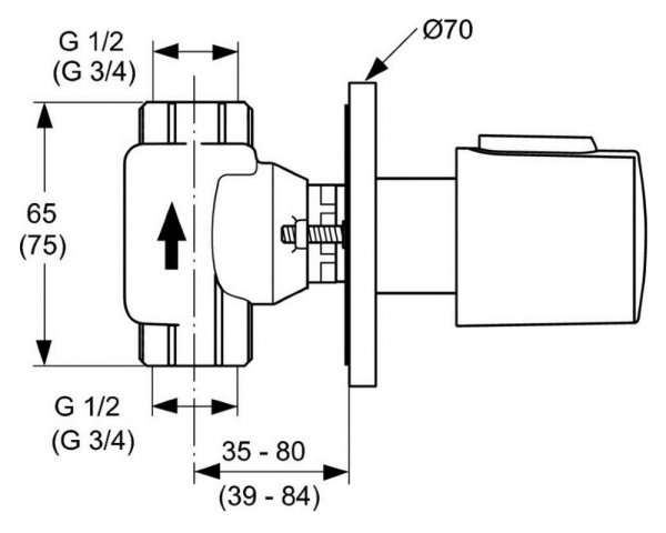 Вентиль (внешняя часть) Ideal Standard Ceratherm A4656AA