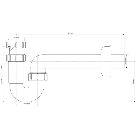 Сифон для кухонной мойки 1 1/2"-40 McALPINE MRSK14