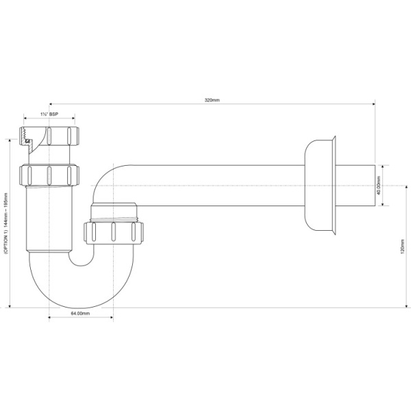 Сифон для кухонной мойки 1 1/2"-40 McALPINE MRSK14 Сифон для кухонной мойки 1 1/2"-40 McALPINE MRSK14