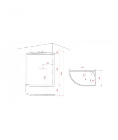 Душевая кабина (120х80х215) Arcus AS-109L (левый угол)