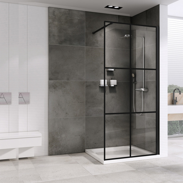 Душевая перегородка (120х200) ABBER Immer Offen AG62120B8 черный