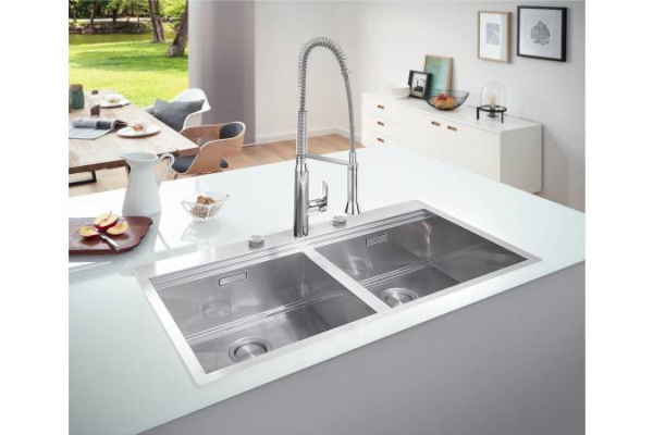 Мойка из нержавеющей стали 2 чаши без корзинчатого вентиля GROHE K800 31585SD1