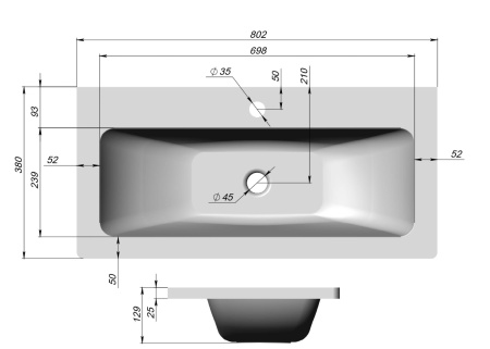 Раковина  (80x38) BelBagno BB800/380-LV-MR-ETN