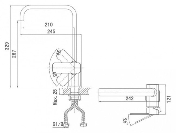Смеситель для кухни D&K Rhein Altportel (DA1332401)