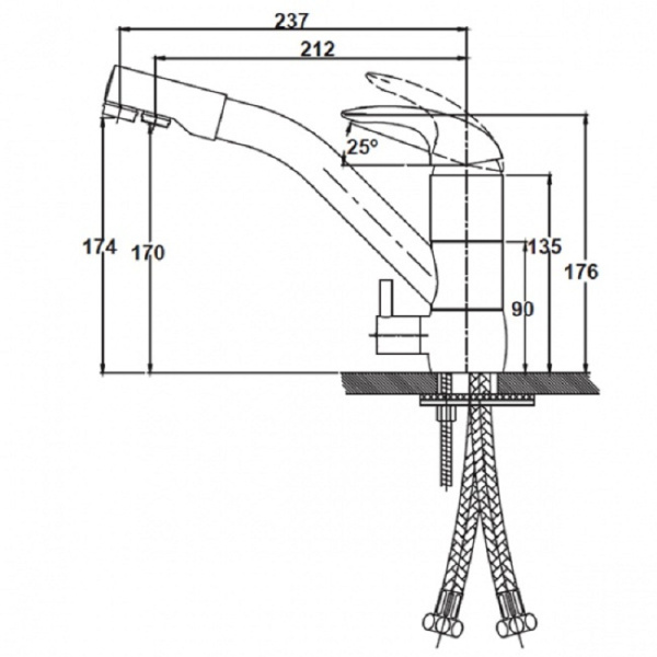 Смеситель для кухонной мойки  KAISER Safira (15066-3)