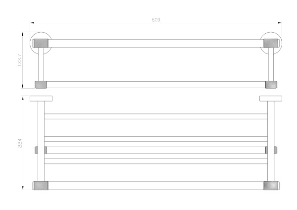 Полотенцедержатель с полкой WONZON & WOGHAND MAJESTIC, черный/золото WW-9281
