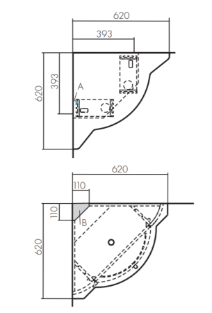 Тумба с раковиной Акватон Альтаир 62 1A0426K0AR010