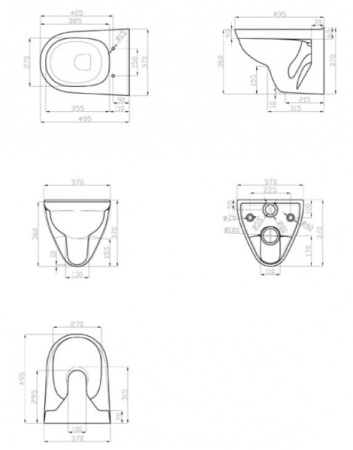 Унитаз подвесной Della Glance DE811590138