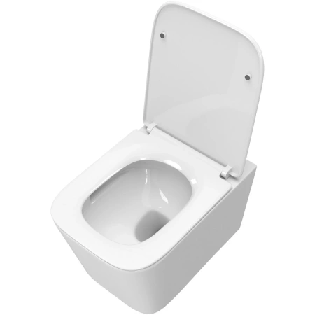 Унитаз подвесной BelBagno Due BB5171CH-TOR/SC безободковый, торнадо, с сиденьем микролифт, белый