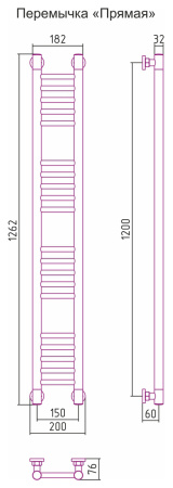 Полотенцесушитель Водяной Прямая Сунержа Богема + (120х15) Золото 03-0220-1215