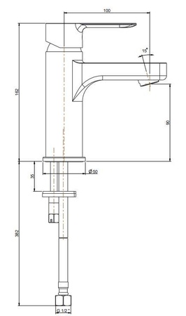 Смеситель для раковины Kerama Marazzi Sonata P4CR205ZNKM