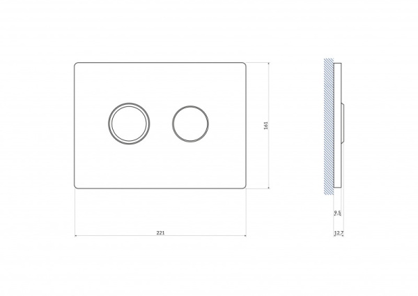 Кнопка Cersanit ACCENTO CIRCLE пневматическая хром глянцевая P-BU-ACN-CIR/Cg