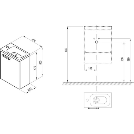 Дверца для тумбы Ravak Chrome 400 L белая X000000540