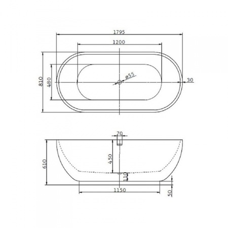 Ванна акриловая BelBagno BB26