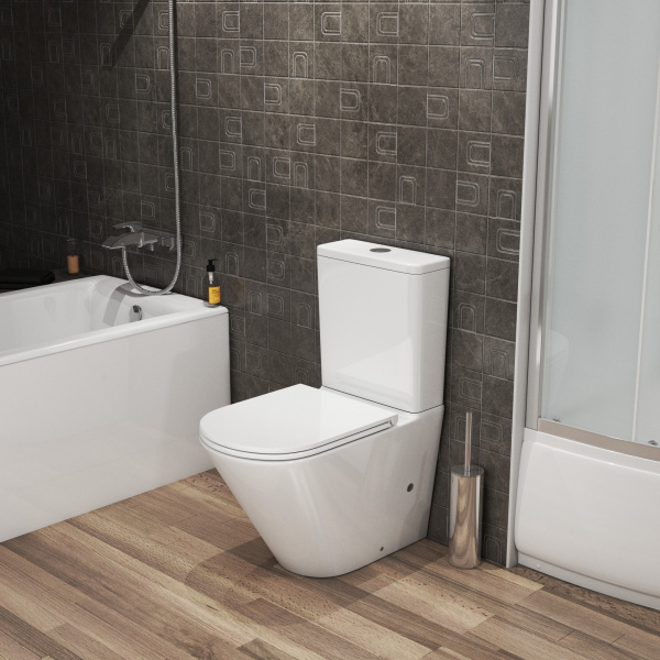 Унитаз напольный безободковый Grossman  GR-4449S с сиденьем микролифт