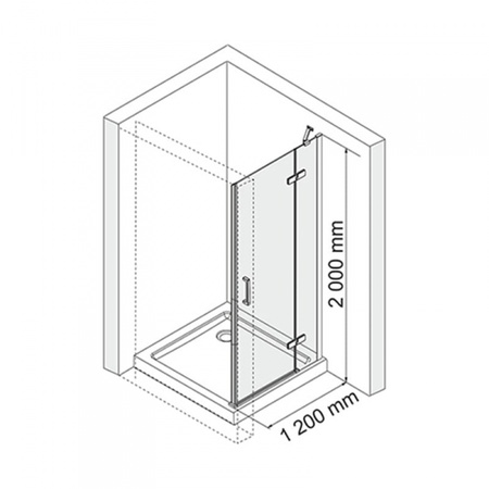 Душевая дверь (120х200) WasserKRAFT Aller 10H05R