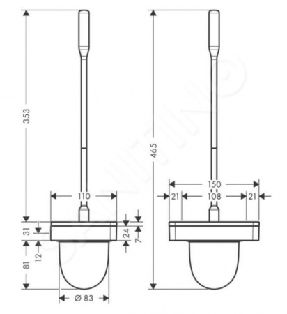 Настенная щетка для туалета с держателем Axor Universal 42835350