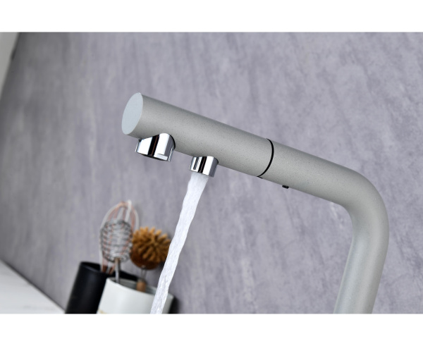 Смеситель для кухни с подключением к фильтру  Paulmark Serpentine Se213222-GRS