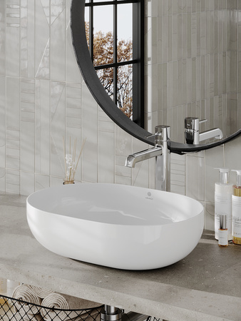 Раковина накладная (48х35,5) Orange  B05-480W белый глянец