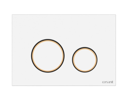 Кнопка Cersanit TWINS пластик белый матовый с рамкой 63535