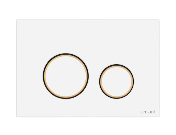 Кнопка Cersanit TWINS пластик белый матовый с рамкой 63535