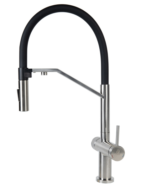 Смеситель для кухни однорычажный с каналом для питьевой воды и гибким изливом Agger Elegant A3241422 сатин матовый