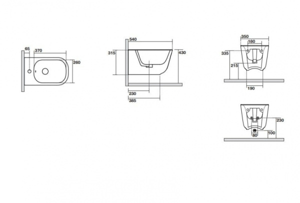 Биде подвесное Kerasan Tribeca 512501bi