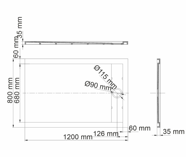 Душевой поддон (120х80) WasserKRAFT Wiese 84T06 Душевой поддон (120х80) WasserKRAFT Wiese 84T06