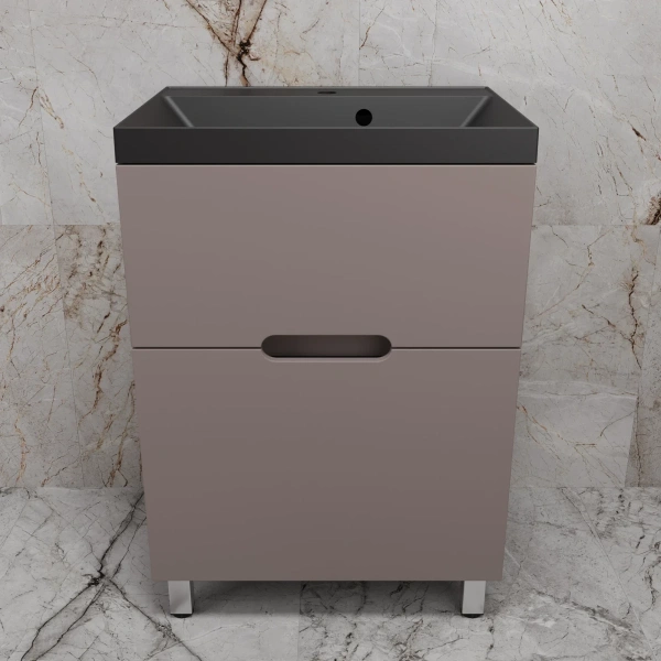 Тумба напольная без раковины 60 см Style Line Матис ЛС-00002433 тауп матовый