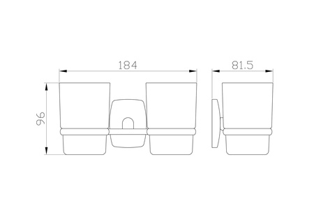 Два стакана для зубных щеток с держателем WONZON & WOGHAND PORTO, хром WW-1801