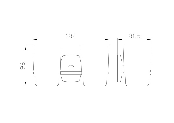 Два стакана для зубных щеток с держателем WONZON & WOGHAND PORTO, хром WW-1801