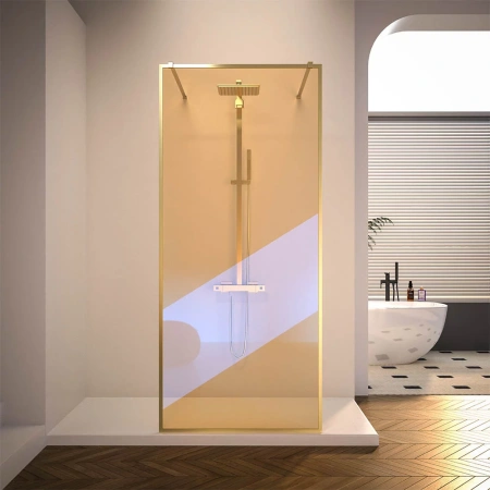 Душевая перегородка Veconi Korato KR-90GС (120x200) KR90GC-120-09-C4 брашированное золото
