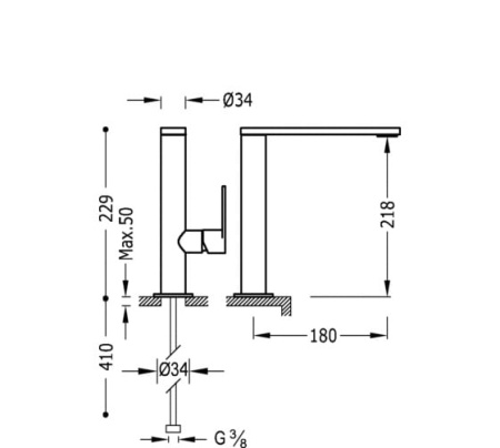 Смеситель однорычажный для раковины Tres Class 20520502