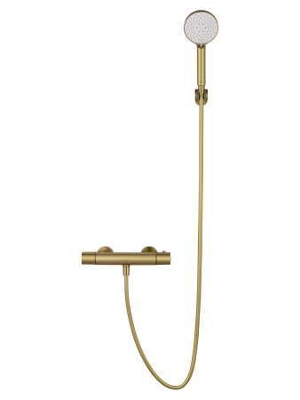 Смеситель для душа с термостатом WONZON & WOGHAND INN 6, брашированное золото WW-B2029-A-BG