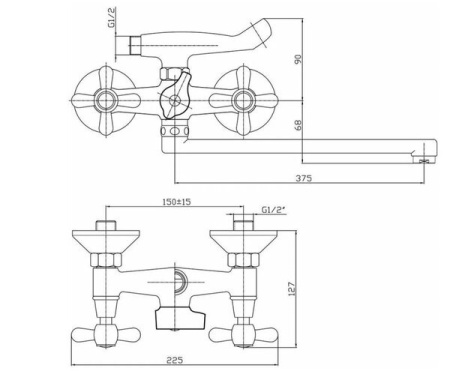 Смеситель для ванны Haiba HB2225