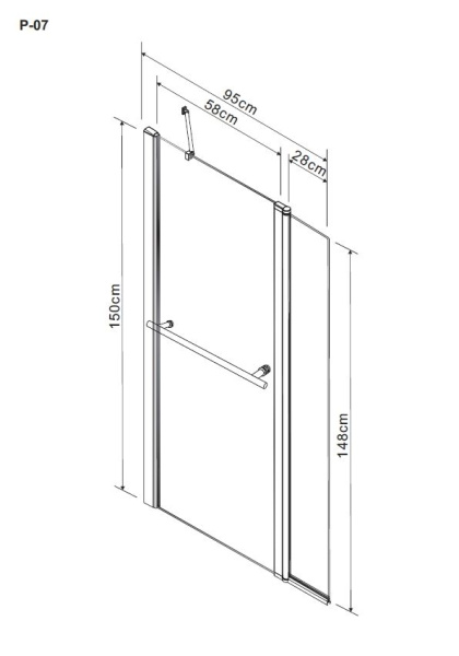 Шторка для ванны 1Marka  P-07