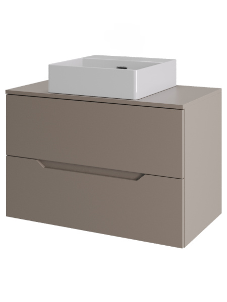 Тумба с раковиной подвесная 70 см, Orange Line Li-70TuLMDF+B04-405W латте/белый