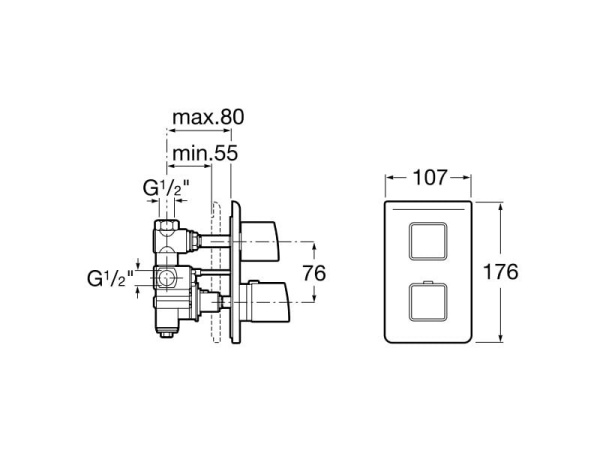 Термостат для душа Roca Thesis A5A2950C00