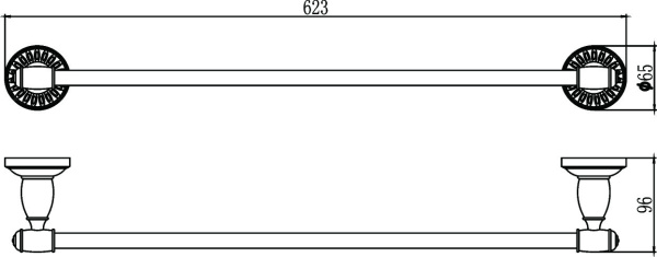 Держатель для полотенец Savol прямой 60 см S-606624H
