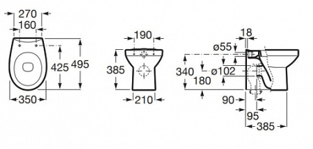 Унитаз приставной  Roca Victoria  347396000